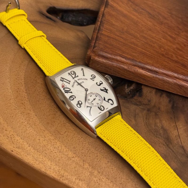 Handmade Yellow Leather Watch Band Fit For Franck Muller Cintrée Curvex, Casablanca, Color Dream Crazy Hour Diamond Watch (14) Handmade Yellow Leather Watch Band Fit For Franck Muller Cintrée Curvex, Casablanca, Color Dream Crazy Hour Diamond Watch (14)