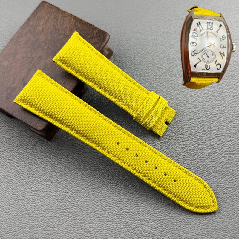 Handmade Yellow Leather Watch Band Fit For Franck Muller Cintrée Curvex, Casablanca, Color Dream Crazy Hour Diamond Watch (5) Handmade Yellow Leather Watch Band Fit For Franck Muller Cintrée Curvex, Casablanca, Color Dream Crazy Hour Diamond Watch (14)