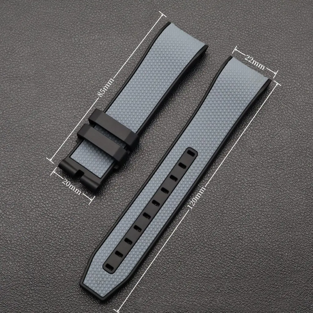 Replacement 22mm Watch Strap For Tissot Seastar 1000 Men's Black Rubber Strap Watch Tissot Seastar 2000 T120.607 T120.417