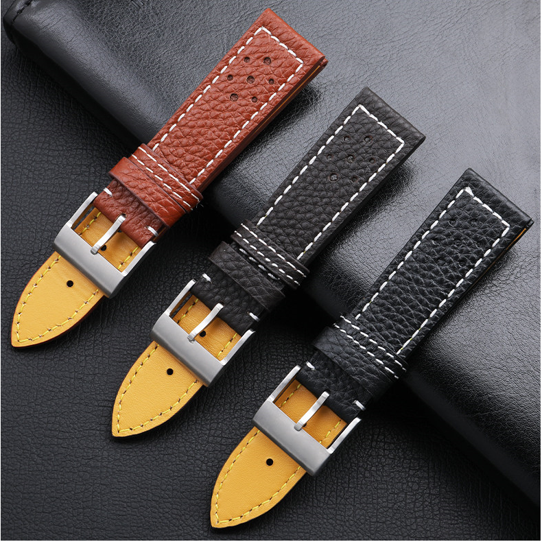 Replacement Black Blue Mens Watch Leather Strap For Breitling Top Time Ford Mustang Yellow Wolf Blackbird Ice Blue Navitimer Avenger (1) Replacement Black Blue Mens Watch Leather Strap For Breitling Top Time Ford Mustang Yellow Wolf Blackbird Ice Blue Navitimer Avenger