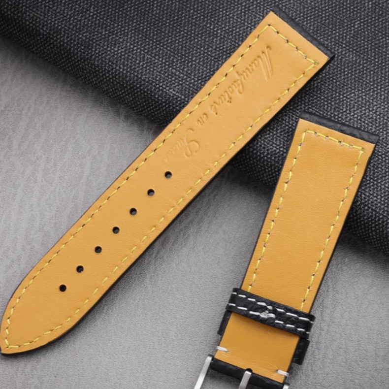 Replacement Black Blue Mens Watch Leather Strap For Breitling Top Time Ford Mustang Yellow Wolf Blackbird Ice Blue Navitimer Avenger