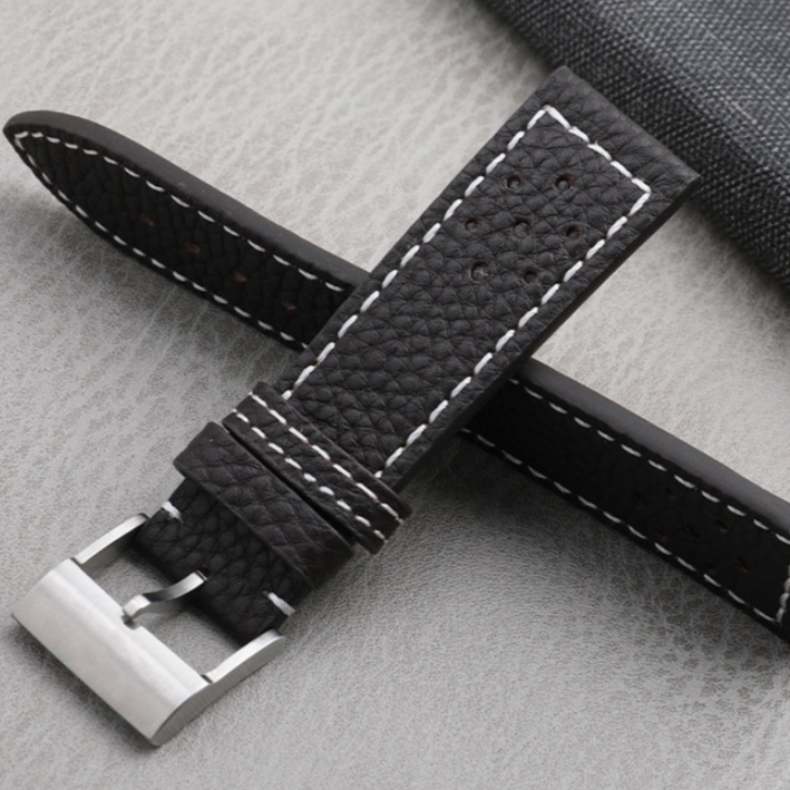 Replacement Black Blue Mens Watch Leather Strap For Breitling Top Time Ford Mustang Yellow Wolf Blackbird Ice Blue Navitimer Avenger (8) Replacement Black Blue Mens Watch Leather Strap For Breitling Top Time Ford Mustang Yellow Wolf Blackbird Ice Blue Navitimer Avenger
