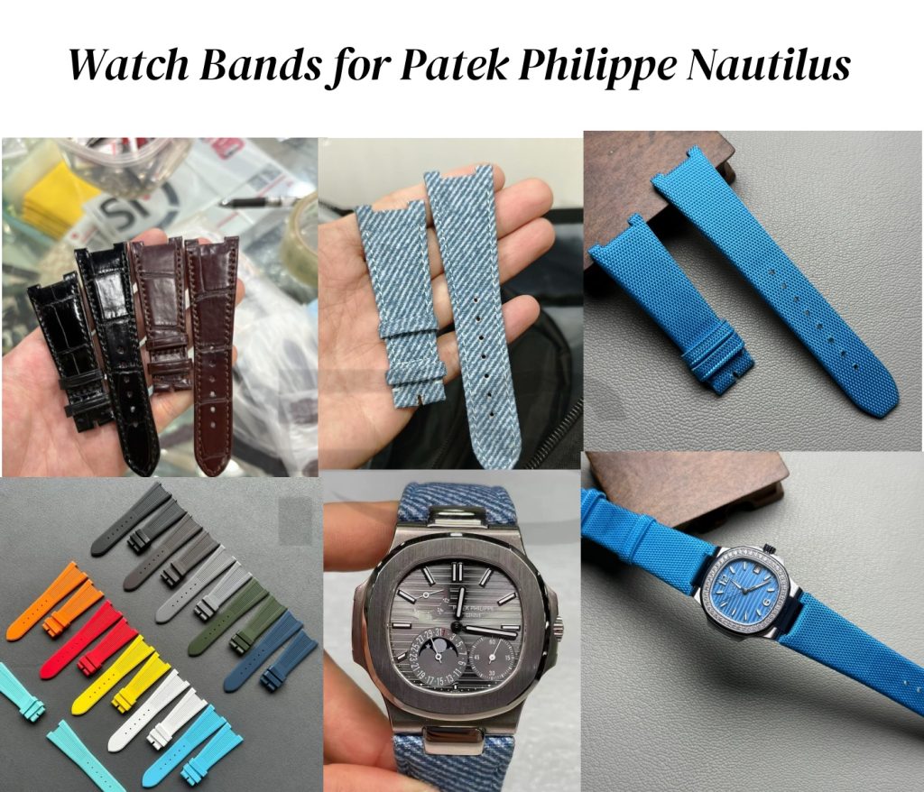 custom watch strap for your Patek Philippe Nautilus 5711, 5712, 5590r, 5980, 5990 , 5811, 5726, 5740, 7118, Tiffany Blue, Chronograph and more