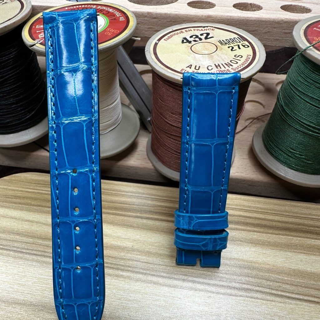 Custom Alligator Leather Strap Replacement For Franck Muller Long Island, Casablanca Color Dream Watch Long Island