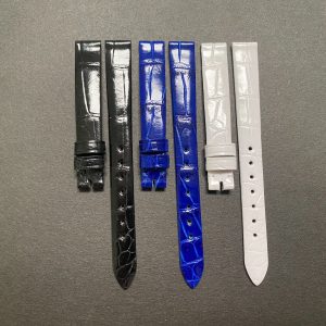 Custom Alligator Leather Watch Band Replacement For Cartier Mini Baignoire Allongee Vintage Mini Large XL( Flat End) For Sale (2) Custom Alligator Leather Watch Band Replacement For Cartier Mini Baignoire Allongee Vintage Mini Large XL( Flat End) For Sale