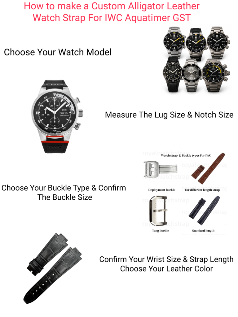 Custom Alligator Leather Watch Strap For IWC Aquatimer GST 2000 (Multi Color) (5)