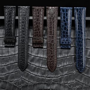 Custom Round-Scale Alligator Leather Watch Strap For Grand Seiko Heritage