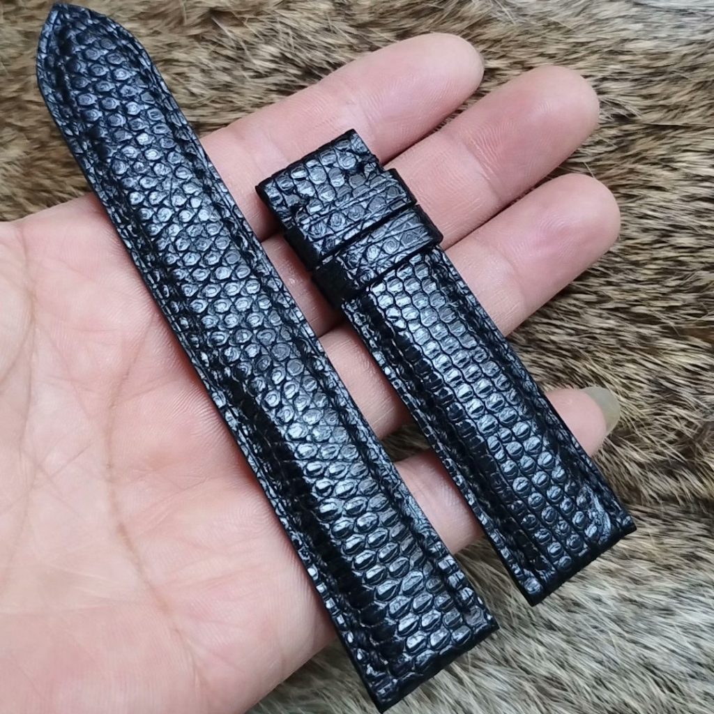 Buy High End Genuine Replacement Handmade Lizard Black Leather Strap For Cartier Tank Vintage For Sale 16mm 18mm 20mm 23mm (3)