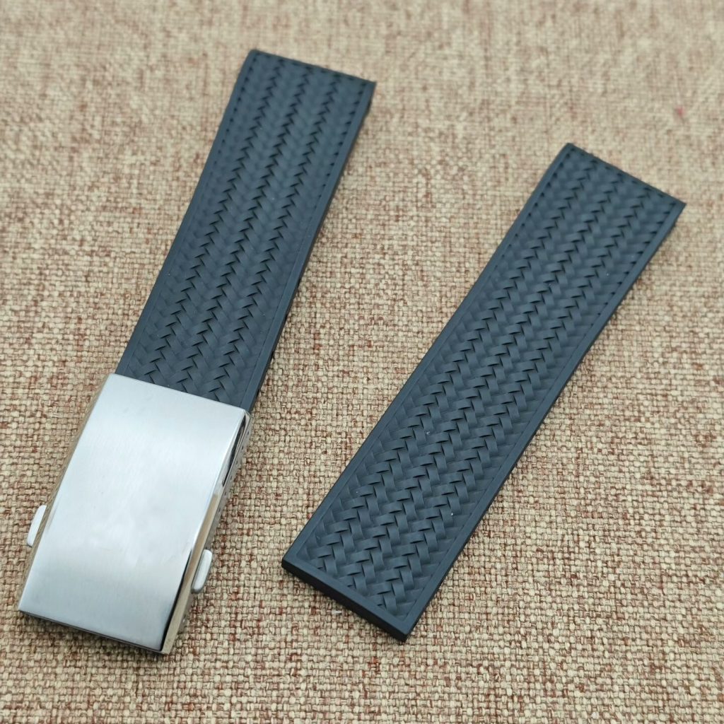 Buy New Premium CTS Cut To Size Rubber Watch Band for Mido Multifort TV Big Date 40mm M049526A Big Date With Canvas Pattern (1)