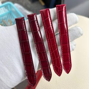 Custom Alligator Leather Replacement Red Strap For Cle De Cartier Mens’ Ladies’ Watch For Sale – 100% Handmade Leather Watch Band (4) Custom Alligator Leather Replacement Red Strap For Cle De Cartier Mens’ Ladies’ Watch For Sale – 100% Handmade Leather Watch Band
