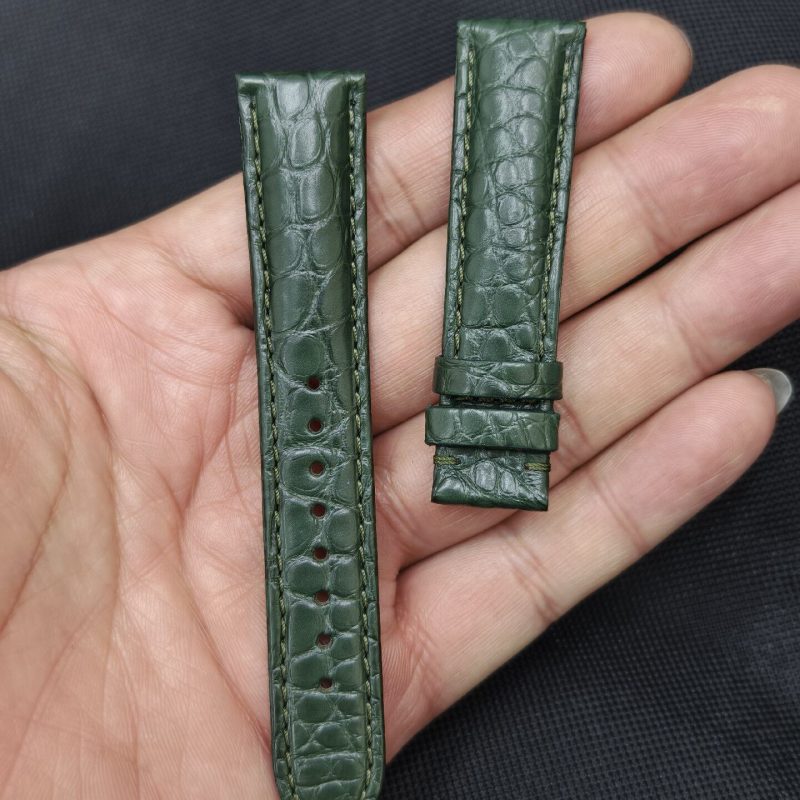 Custom Black Brown Alligator Leather Strap Replacement For Cartier Tank Xl Ronde Must Solo Handmade OEM Leather Straps For Sale