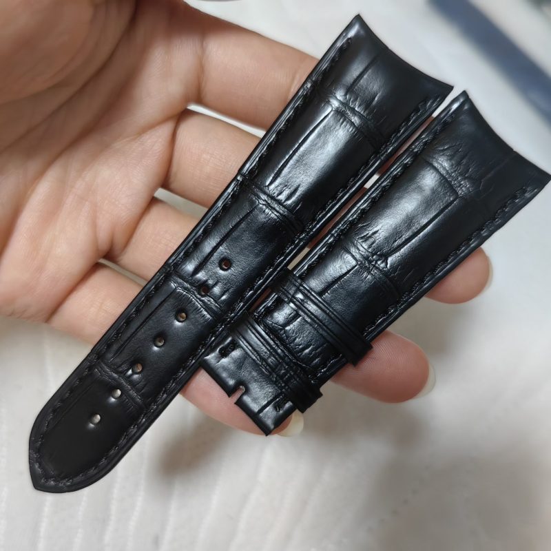 Custom Handmade Alligator Black Crocodile Leather Strap Replacement For Roger Dubuis Hommage Chronograph RDDBMG0026 RDDBHO0563 (4) Custom Handmade Alligator Black Crocodile Leather Strap Replacement For Roger Dubuis Hommage Chronograph RDDBMG0026 RDDBHO0563