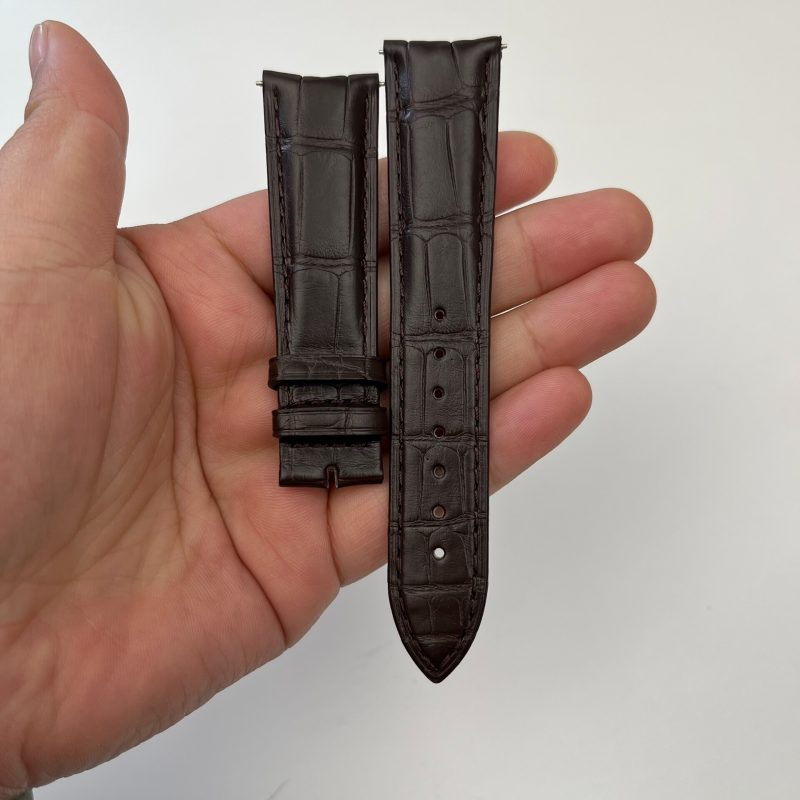 Custom Handmade Brown Black Alligator Leather Strap For Baume Mercier Clifton 10069210518 (1) Custom Handmade Brown Black Alligator Leather Strap For Baume Mercier Clifton 10069210518 (5)