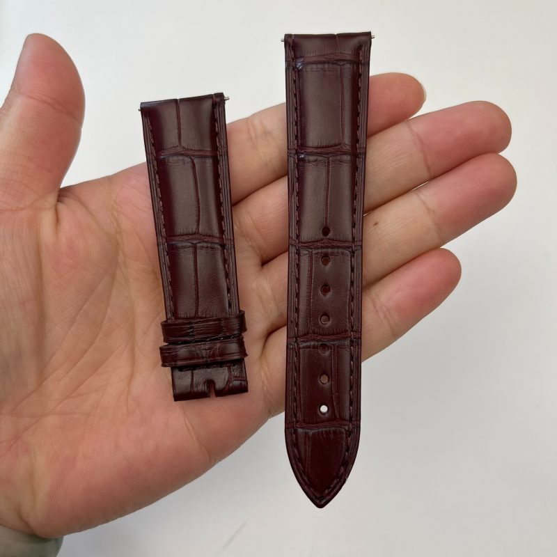 Custom Handmade Brown Black Alligator Leather Strap For Baume Mercier Clifton 10069210518 (3) Custom Handmade Brown Black Alligator Leather Strap For Baume Mercier Clifton 100692/10518