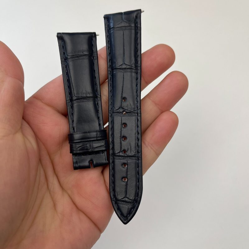 Custom Handmade Brown Black Alligator Leather Strap For Baume Mercier Clifton 10069210518 (4) Custom Handmade Brown Black Alligator Leather Strap For Baume Mercier Clifton 100692/10518