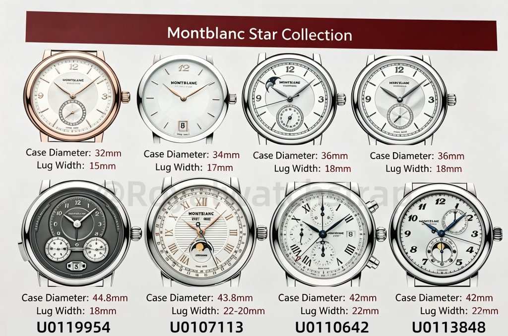 lug size guide for Montblanc Star