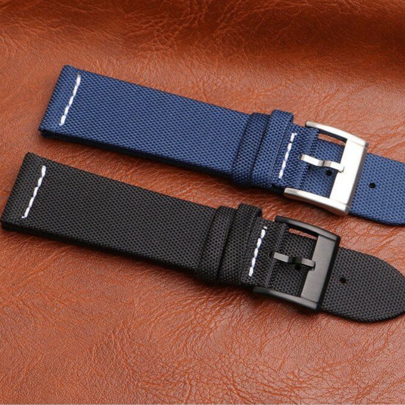 22mm Black Blue Nylon(Fabric) Watch Strap For Longines Legend Diver 42mm L3 (2) 22mm Black Blue Nylon(Fabric) Watch Strap For Longines Legend Diver 42mm L3.374674716764774