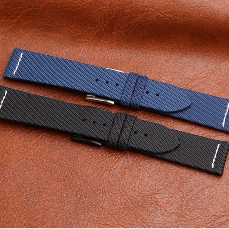 22mm Black Blue Nylon(Fabric) Watch Strap For Longines Legend Diver 42mm L3 (3) 22mm Black Blue Nylon(Fabric) Watch Strap For Longines Legend Diver 42mm L3.374674716764774