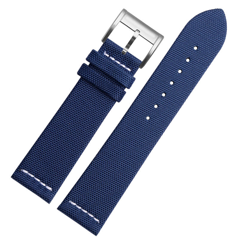 22mm Black Blue Nylon(Fabric) Watch Strap For Longines Legend Diver 42mm L3 (5) 22mm Black Blue Nylon(Fabric) Watch Strap For Longines Legend Diver 42mm L3.374674716764774