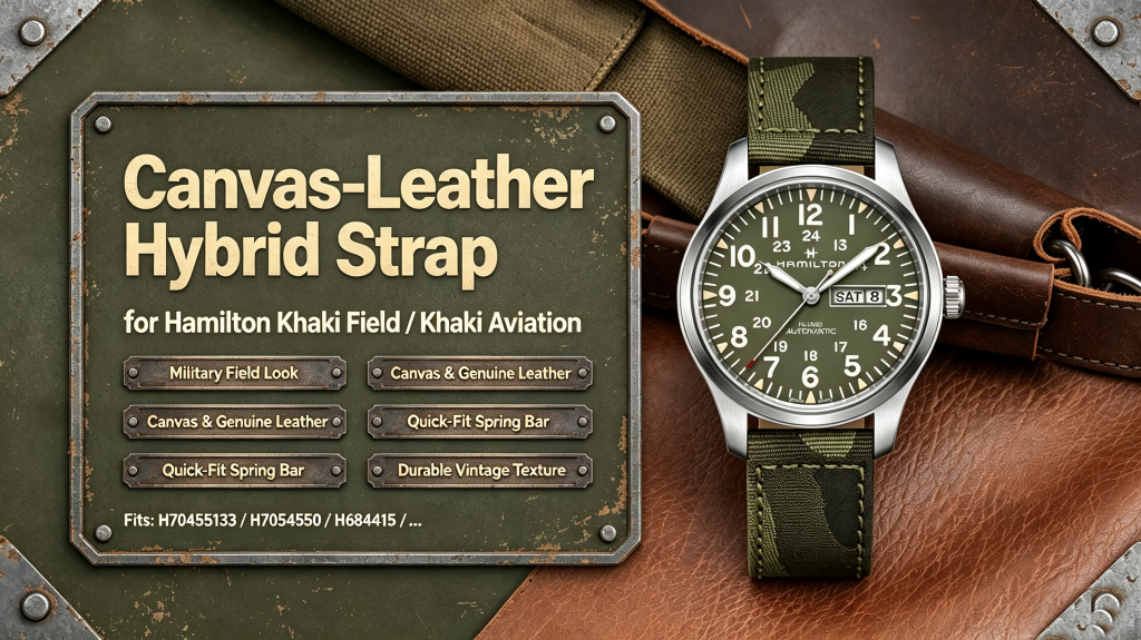 Canvas Nylon Leather Watch Strap for Hamilton Khaki Field Khaki Aviation