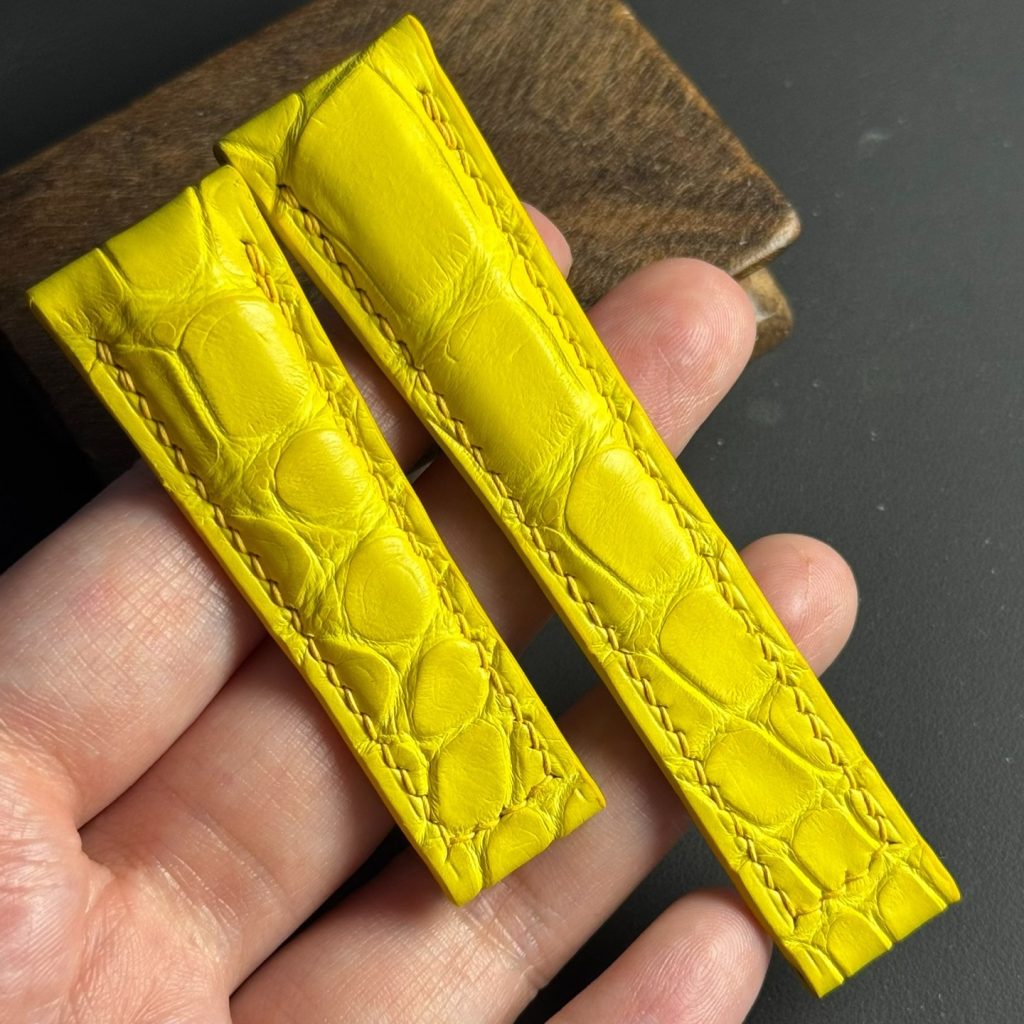 Custom Alligator Leather Watch Strap For Rolex Daytona Watch (Multi-Color)