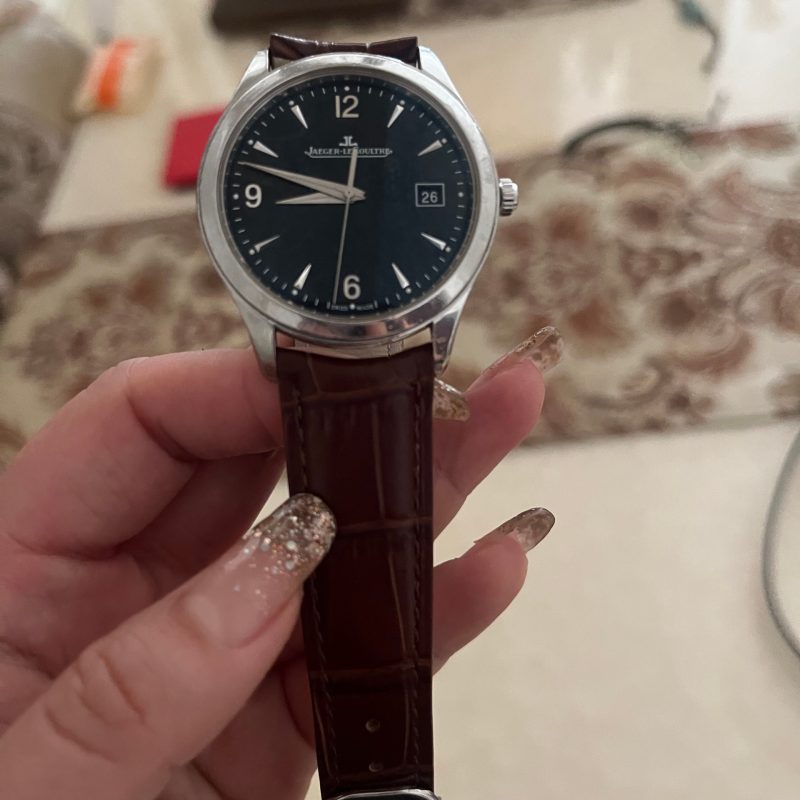 In Stock Black Brown Replacement Custom Curved Calfskin Leather Watch Strap For Jaeger Lecoultre Master For Sale (4) In Stock Black Brown Replacement Custom Curved Calfskin Leather Watch Strap For Jaeger Lecoultre Master For Sale (2)