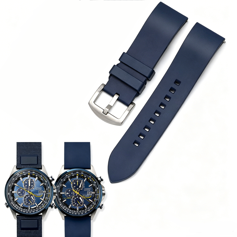 Rubber Watch Bands For Citizen Watches Promaster Promaster Sky Blue Angels Gen 12 22mm 23mm Watch Band AT8020 (10)