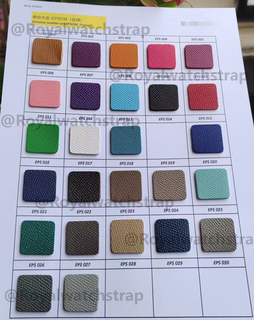 epsom Chevre watch strap color chart
