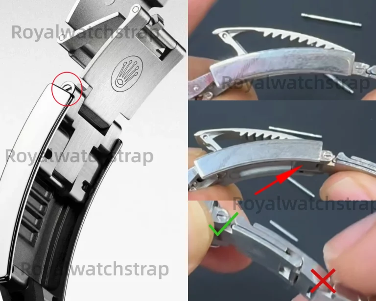royalwtachstrap-pull up the long side of rolex 12600 bracelet