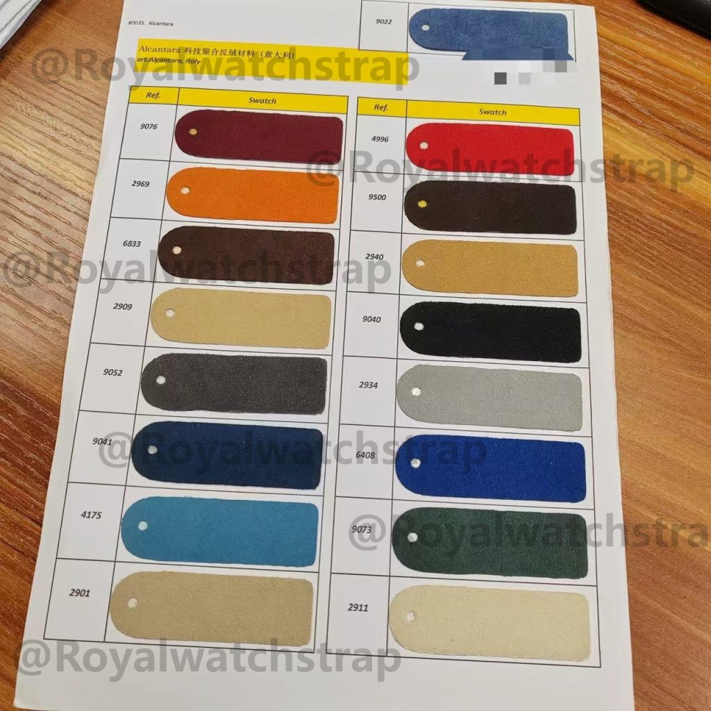 alcantara watch strap color chart-royalwactchstrap