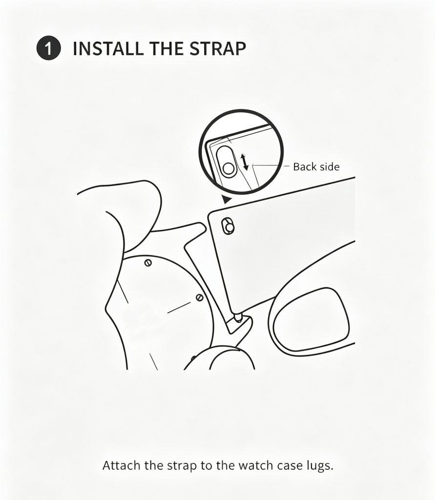 How to install CTS rubber wach strap-1